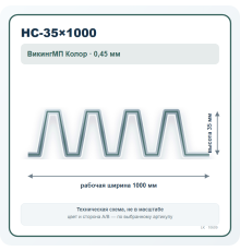 Профлист НС-35×1000 ВикингМП Колор 0,45 мм