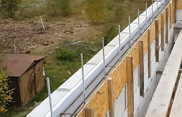 Длина стропил при установке армопояса 